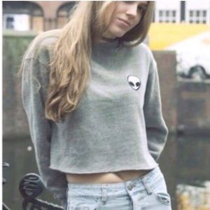 Alien Patch Cropped Sweatshirt